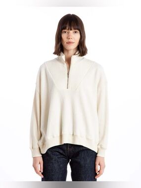 The Great - The Trail Sweatshirt in Washed White